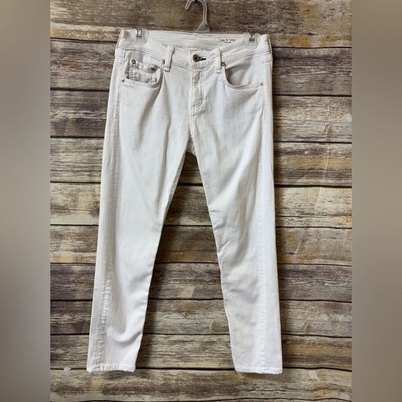 Rag & Bone Jeans Dre in Aged Bright White 26 Mid Rise Slim Fit Boyfriend - Picture 3 of 7
